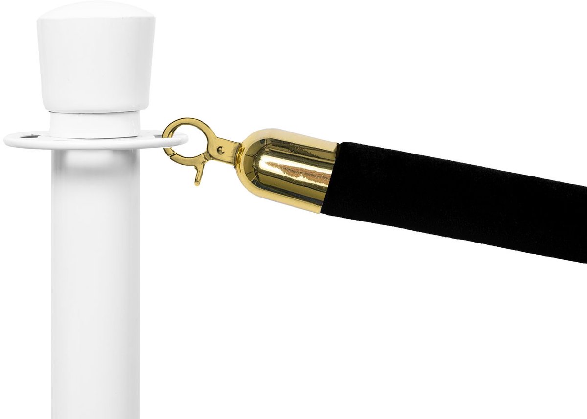 GJ Floors | Afzetkoord Velours Luxe | Messing - Zwart